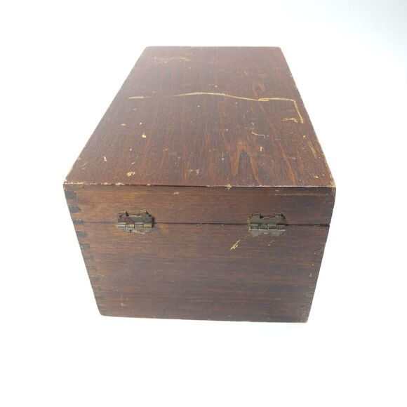 Globe Wernicke Wooden Recipe Box Card Holder Vintage 7310-C Peerless Tray - Picture 5 of 11